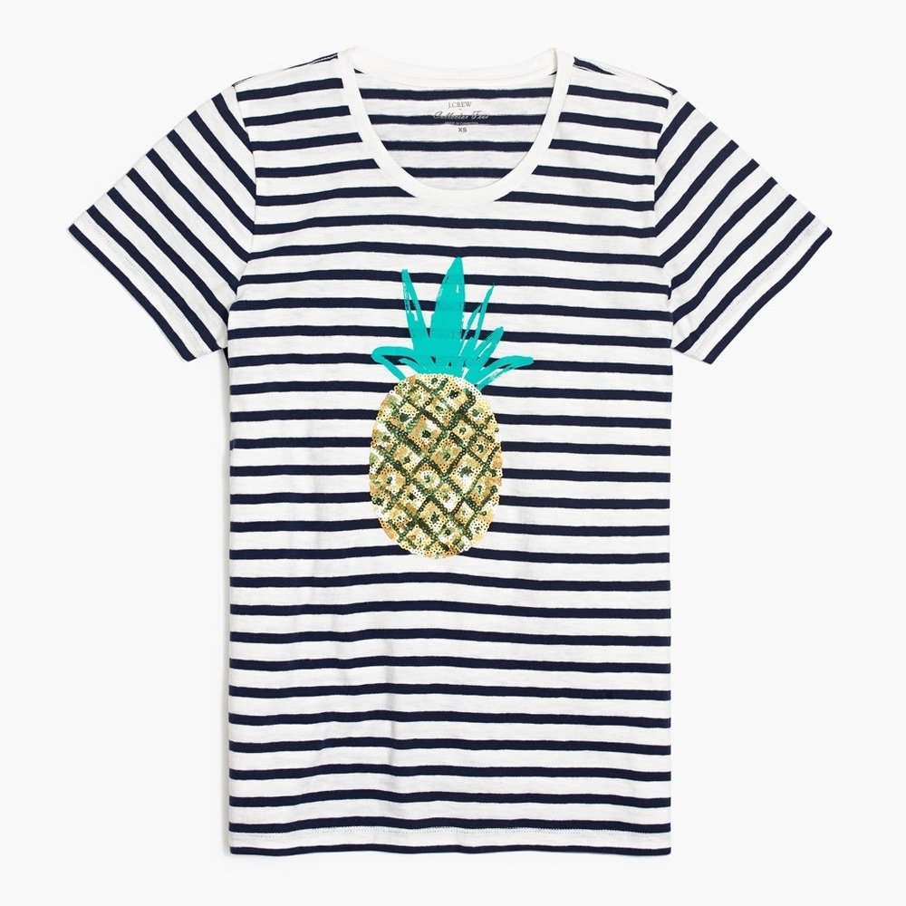 J.Crew Pineapple Stripe Collection Tees
